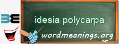 WordMeaning blackboard for idesia polycarpa